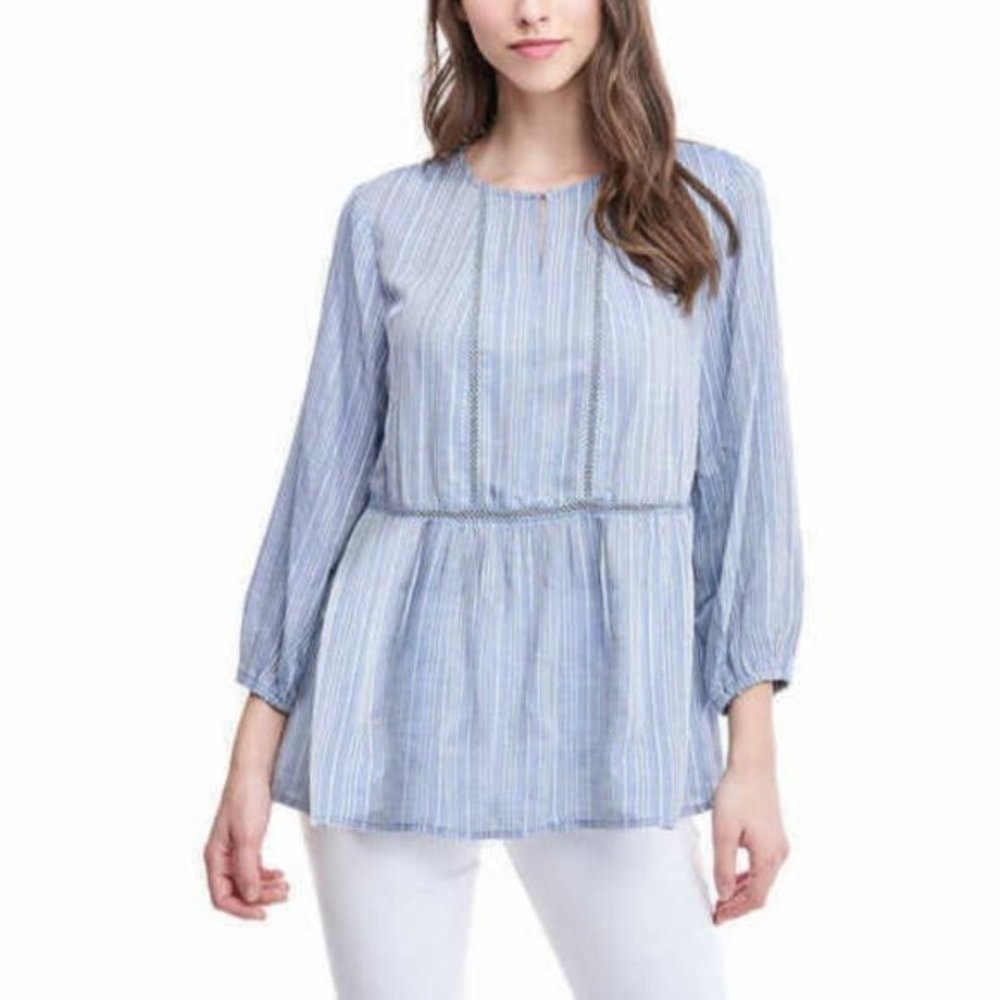 Fever Ladies' 3/4 Sleeve Blouse - Blue Whistler's